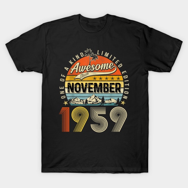 Awesome Since November 1959 Vintage 64th Birthday T-Shirt by cogemma.art